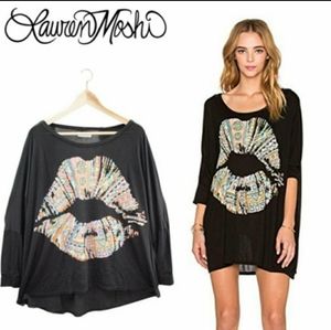 Lauren Moshi Aztec Lips Cape/shirt